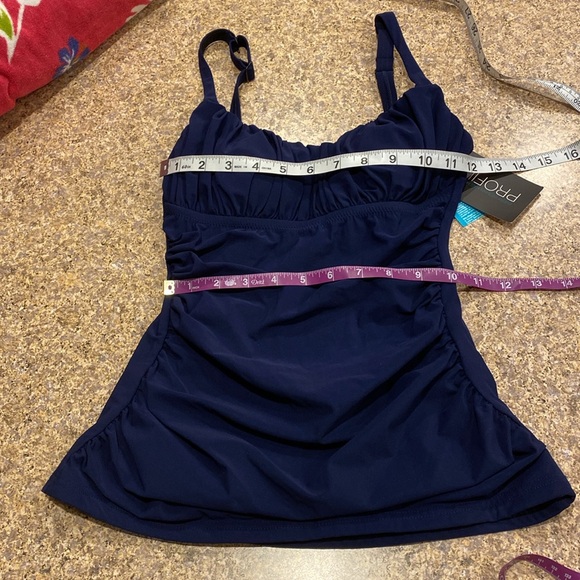 NWT Profile By Gottex Navy Blue Tankini Top 6 (Swim Top Only) - Picture 7 of 17
